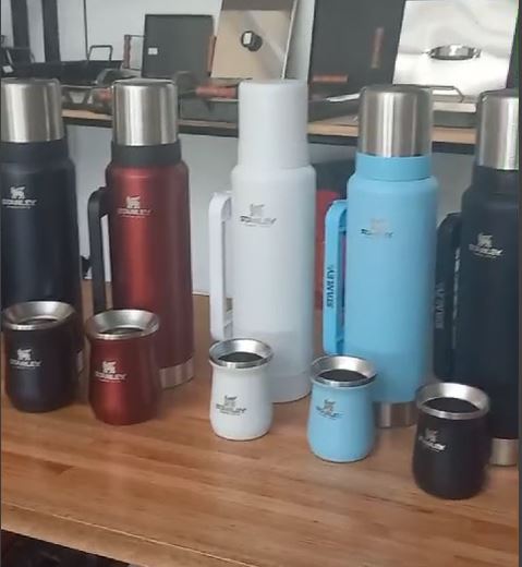 Combo Termo, Bombilla Y Mate Térmicos Alternativos Premium Tipo Stanley