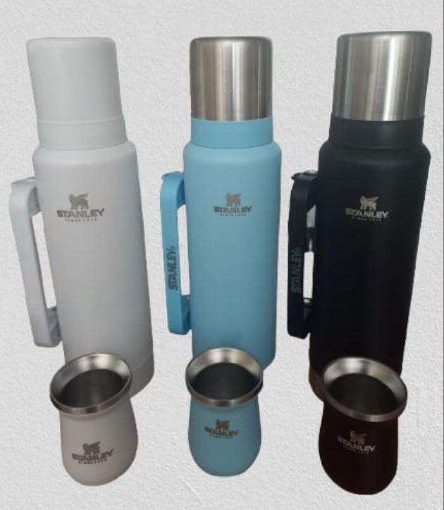 Combo Termo, Bombilla Y Mate Térmicos Alternativos Premium Tipo Stanley
