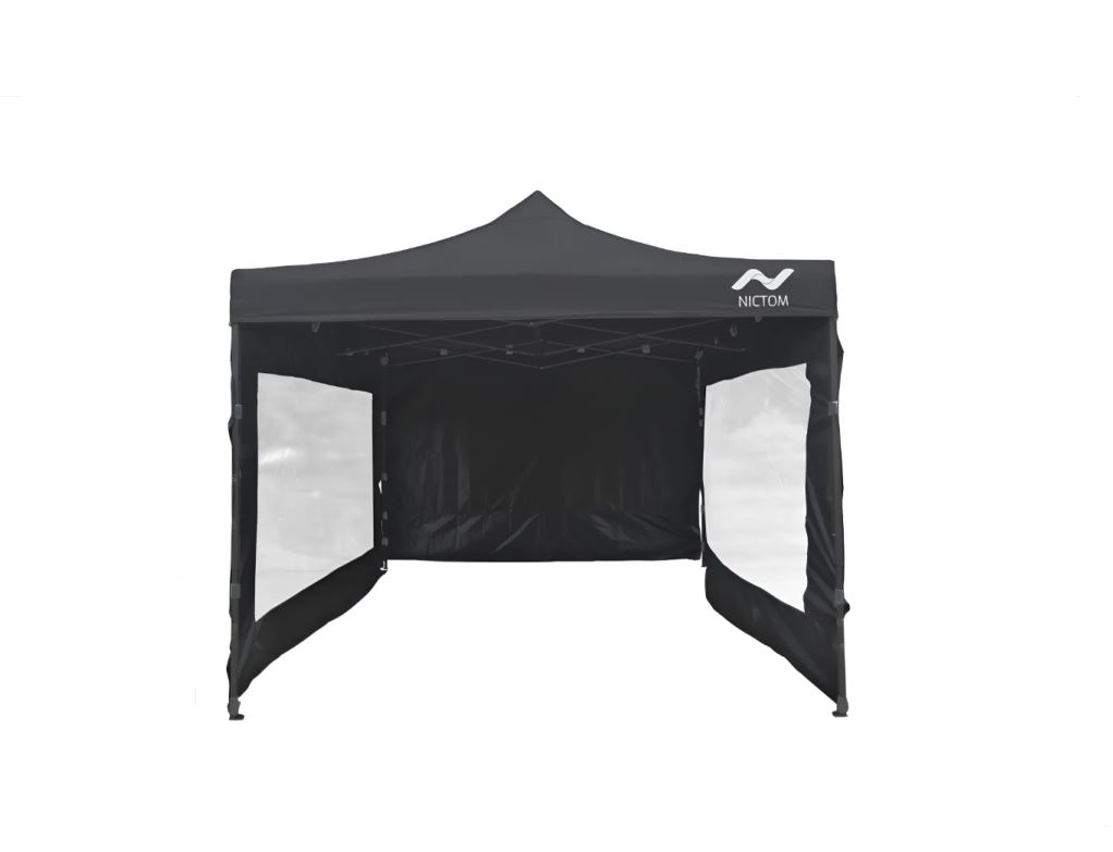 Gazebo 3x3 Estructura plegable de hierro con laterales