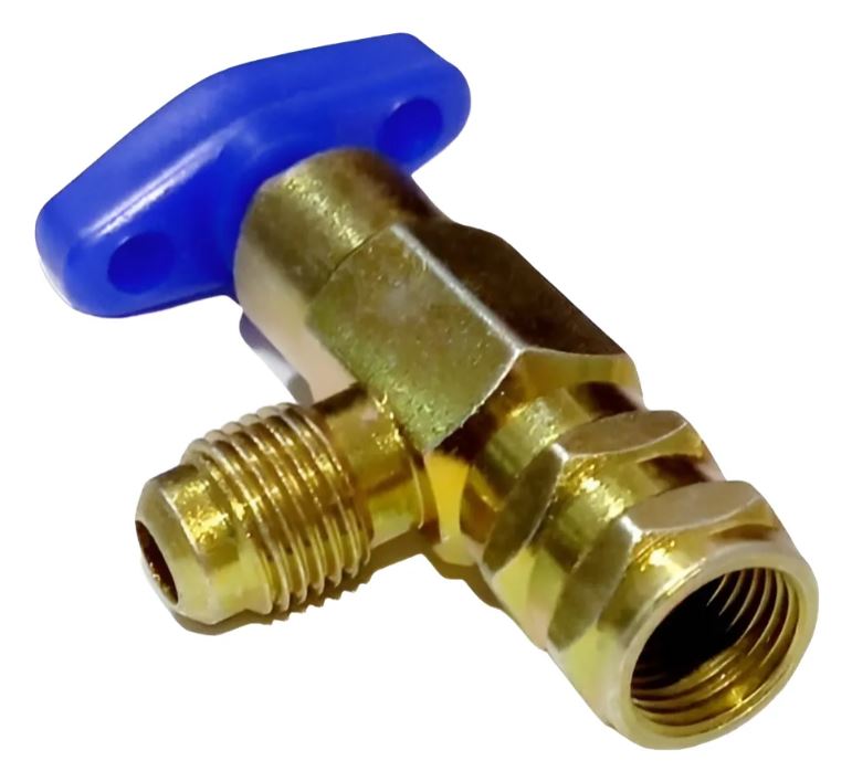 Válvula Para Lata De Gas Con Robinete 1/4 x 1/4 O 5/16 x 5/16 Flare