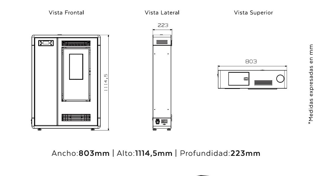 Estufa A Pellet Electrónica Con Wifi ECO-SLIM