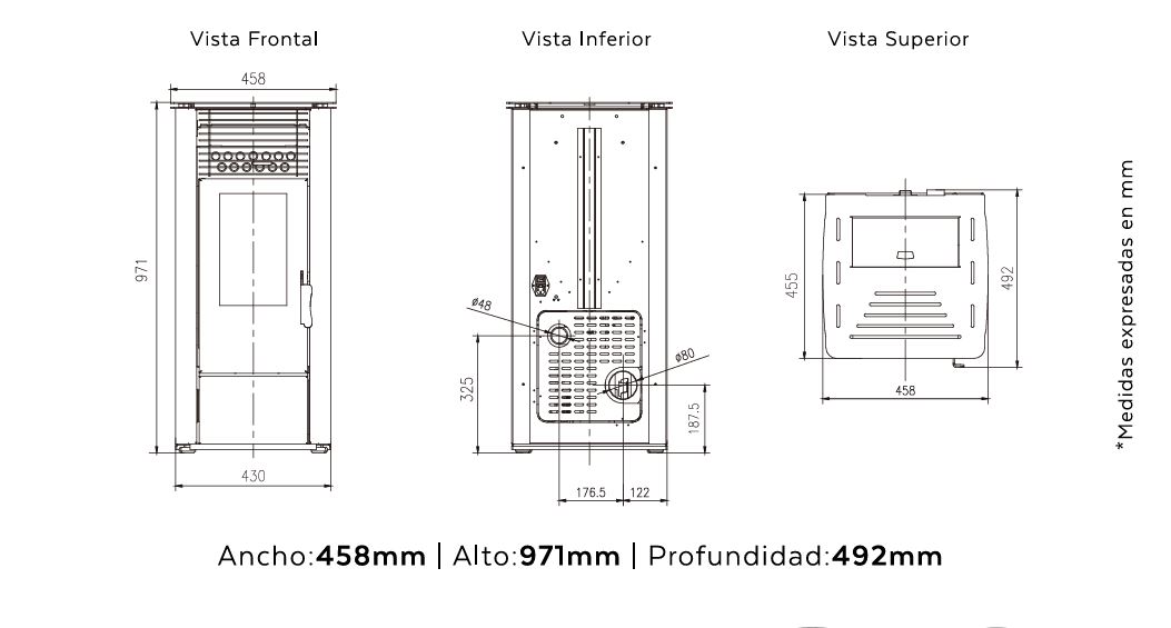 Estufa A Pellet Electrónica Con Wifi ECO-1002