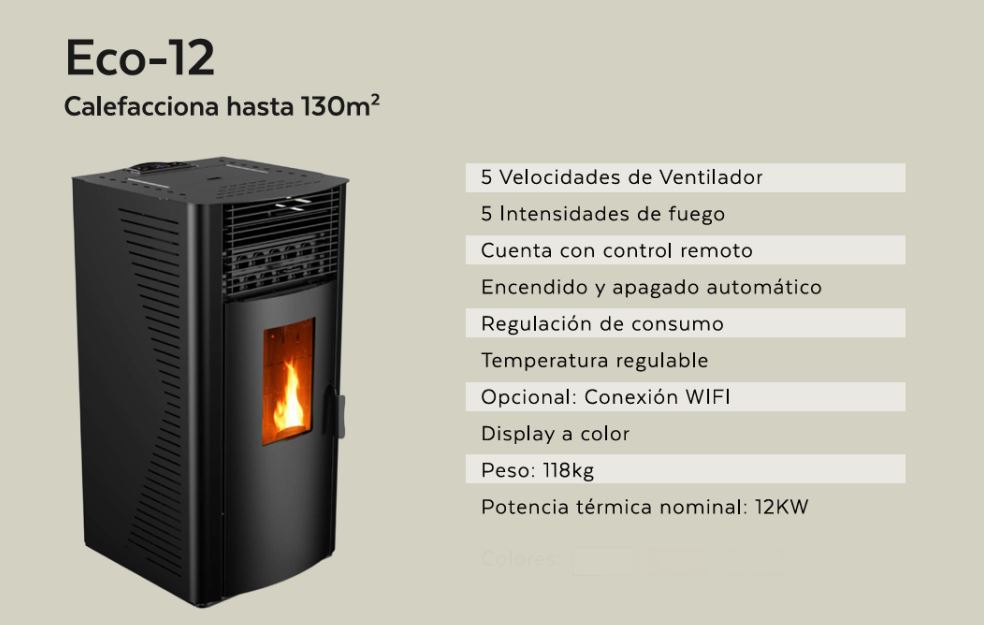 Estufa A Pellet Electrónica Con Wifi ECO-12