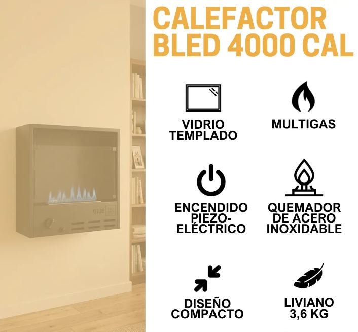 Calefactor A Gas Bled 4000 Kcal De Apoyo O Colgar