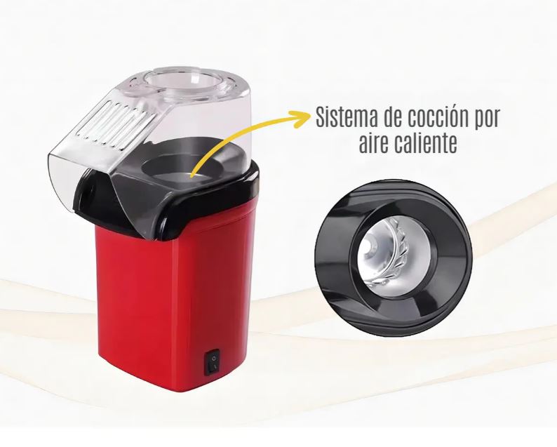 Pochoclera Eléctrica De Aire Caliente Color Rojo