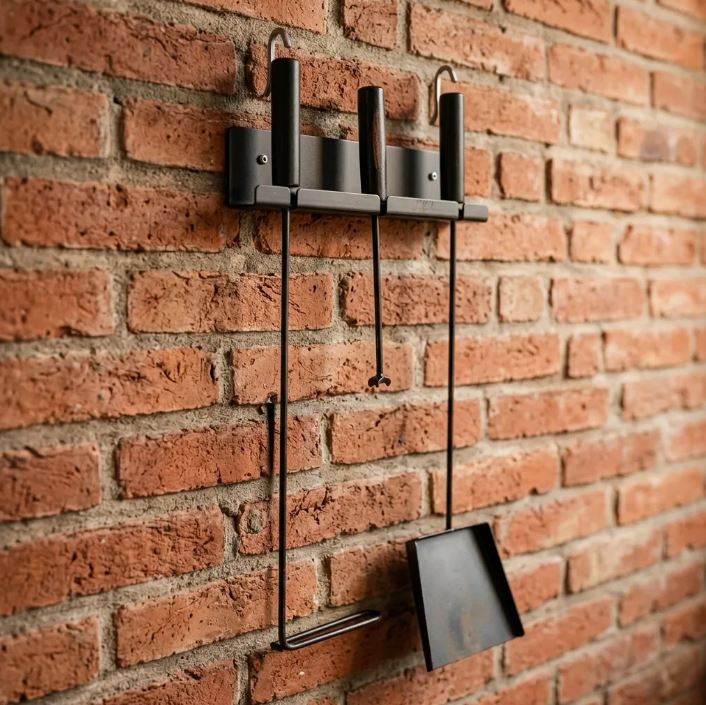 Kit Parrillero x 3 Con Soporte Pared.