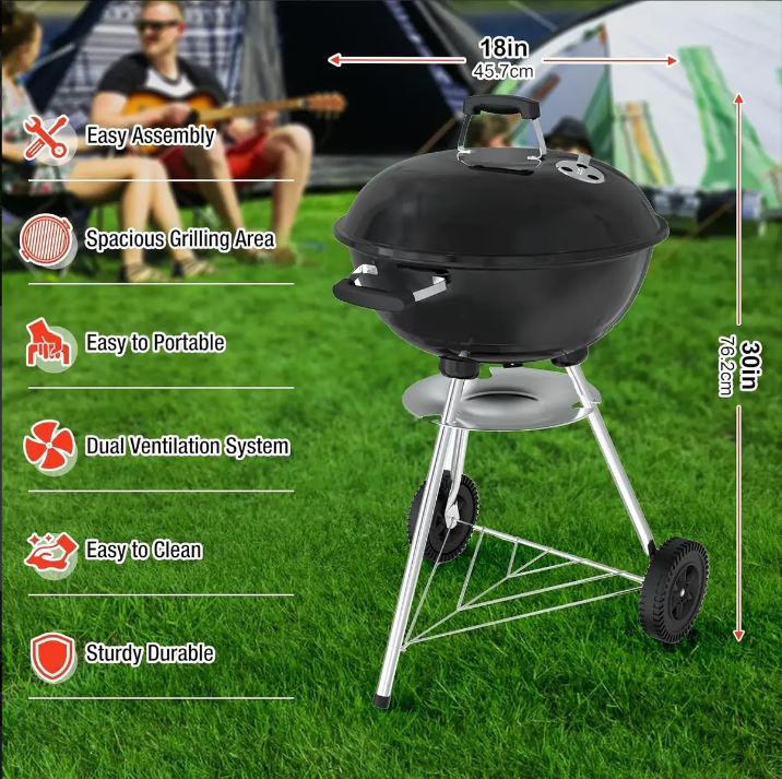 Parrillero A Carbón Kettle Charcoal Grill 18''