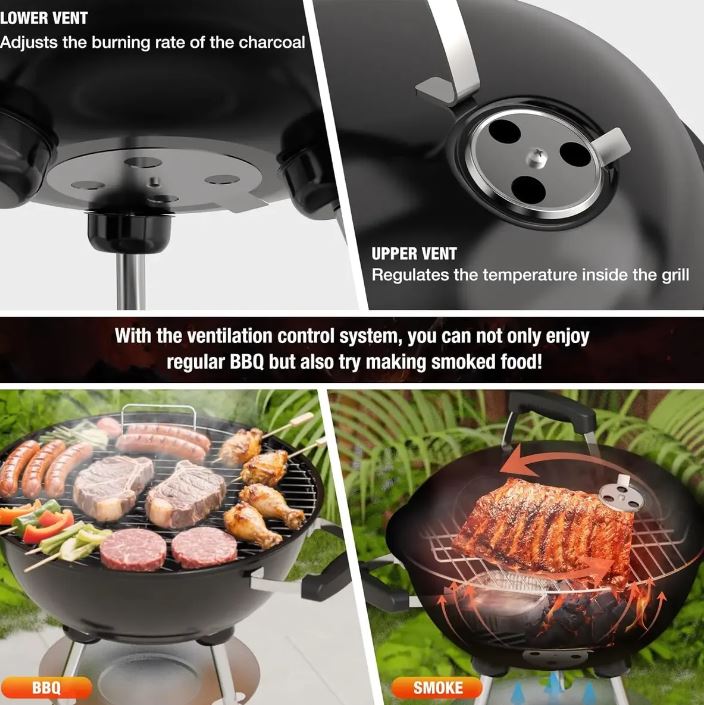 Parrillero A Carbón Kettle Charcoal Grill 18''