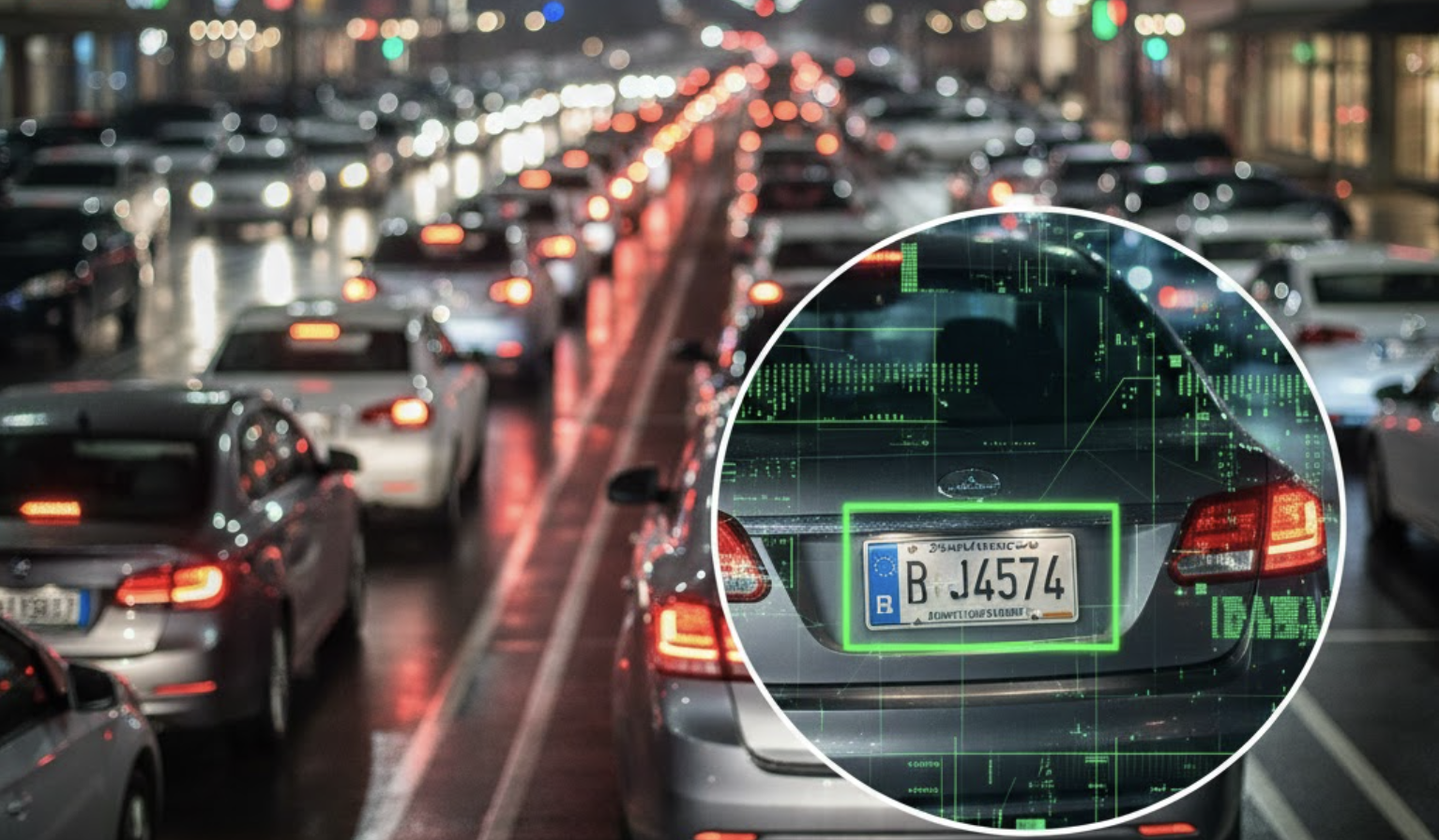 Security camera mounted on building exterior