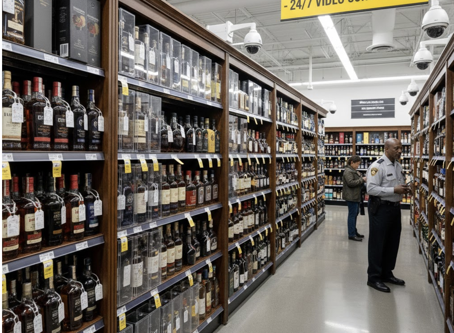 Liquor aisles & high-shrink departments