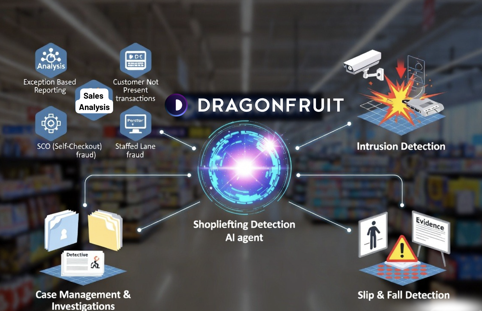 Security camera mounted on building exterior