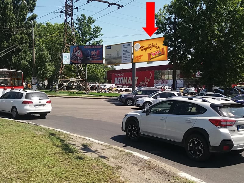 Миколаїв - Миру пр. / Богоявленський пр. (кол. Жовтневий пр.) / Погранична вул. (кол. Чигрина вул.), кільце автовокзалу, біля гіпермаркету "Велмарт", "Ельдорадо", права