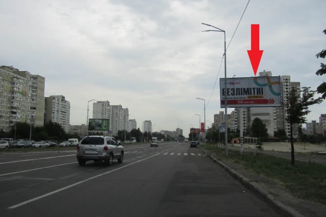 Київ - Ревуцького вул., 13 напроти (АТБ-Маркет, Білла, громадський пляж, Гімназія №290),в напрямку Бажана просп.