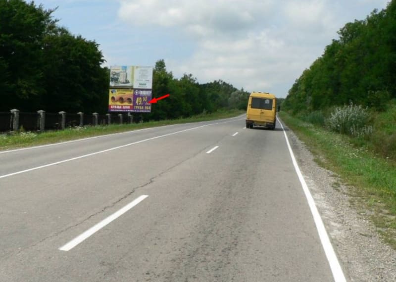 Надвірна - Траса Івано-Франківськ-Богородчани-Надвірна, виїзді з Надвірної на Богородчани, напрямок руху на Івано-Франківськ (низ)