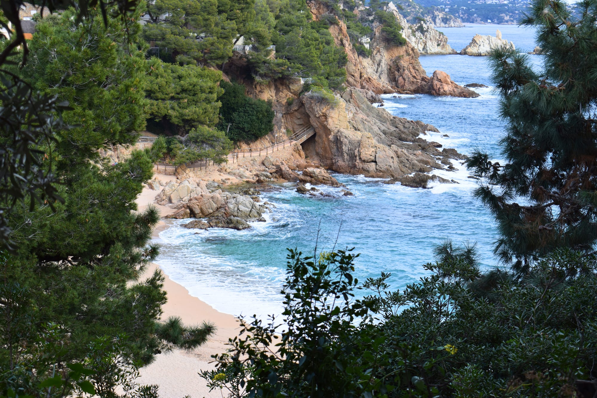 aerial of the water at Cala de Sant Françesc