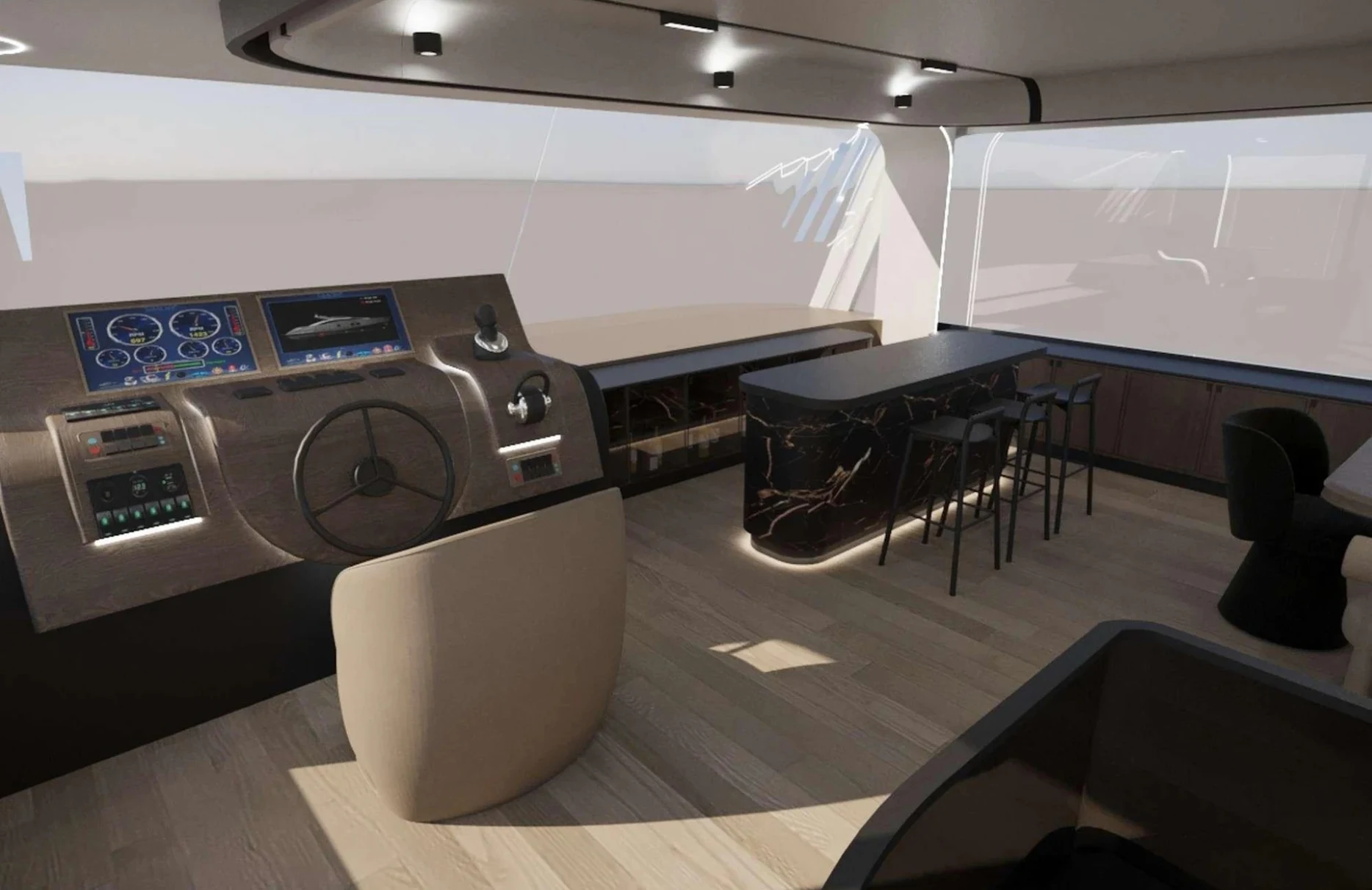 A preview of interior Bridge driving area