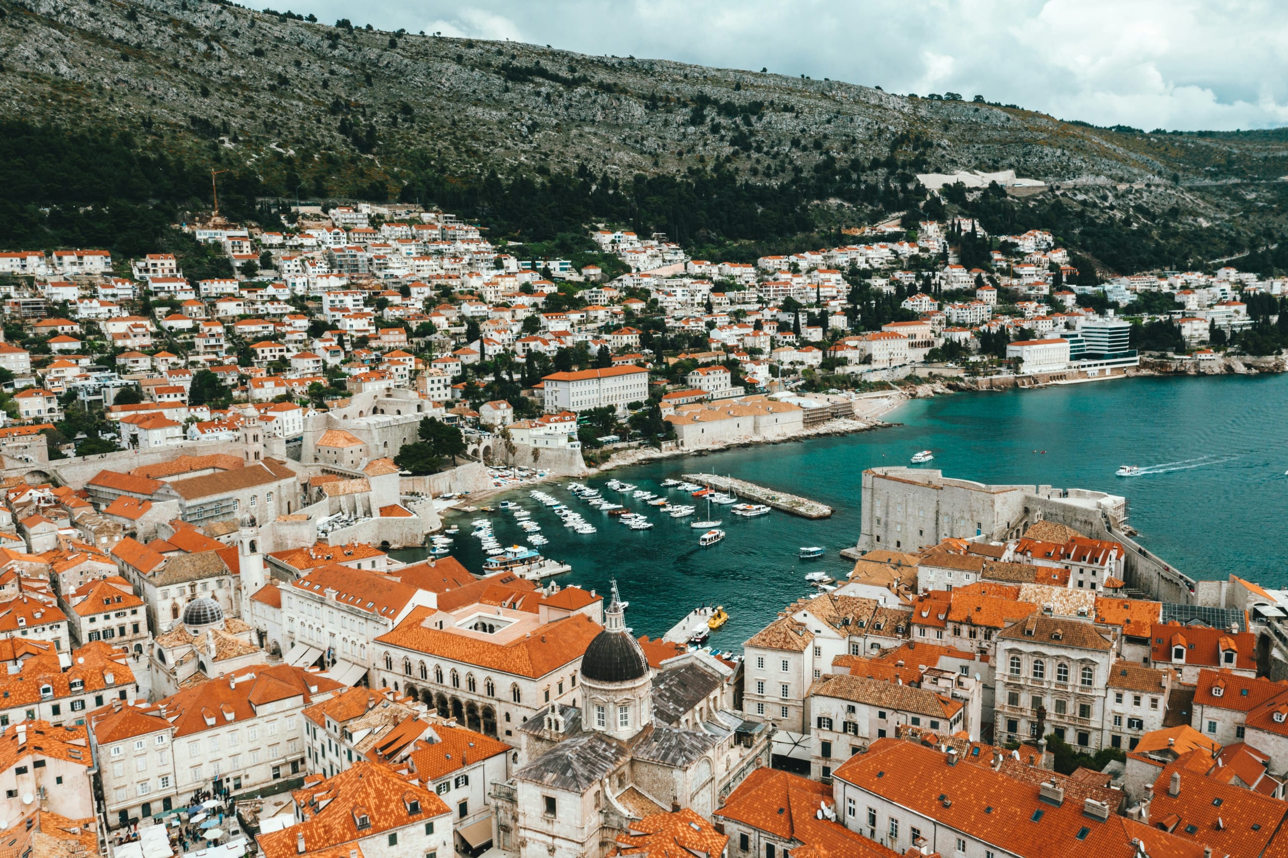 aerial of dubrovnik, croatia