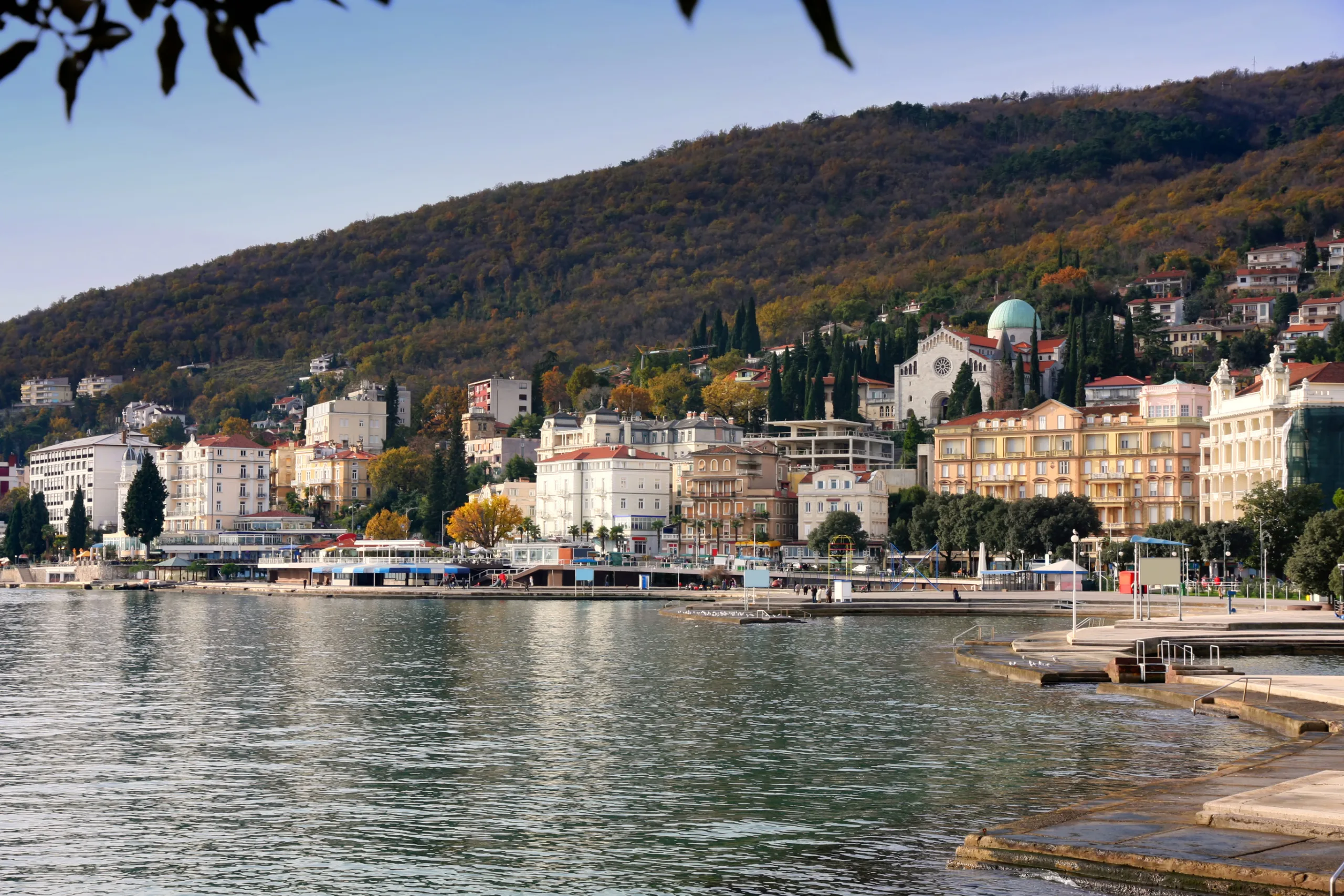 Panoramic view of Mediterranean town, Opatija, Croatia