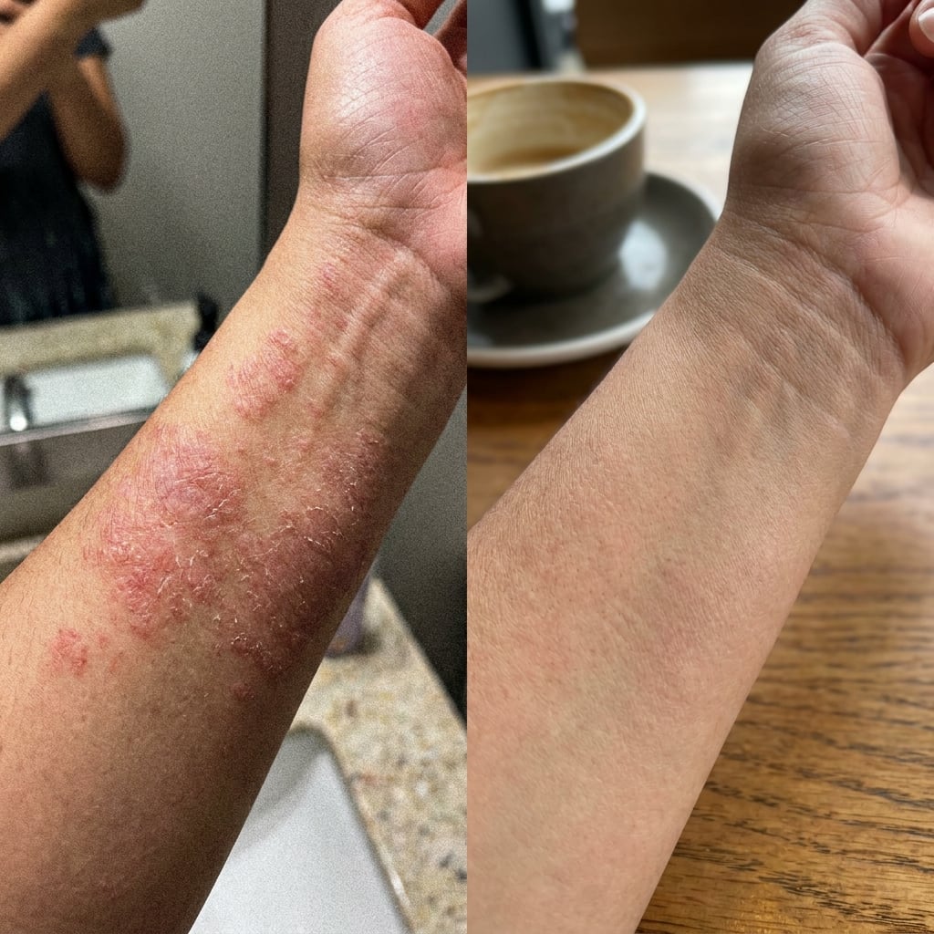 Before and after eczema treatment
