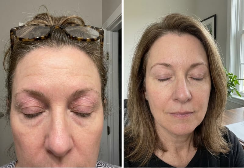 Before and after eczema treatment