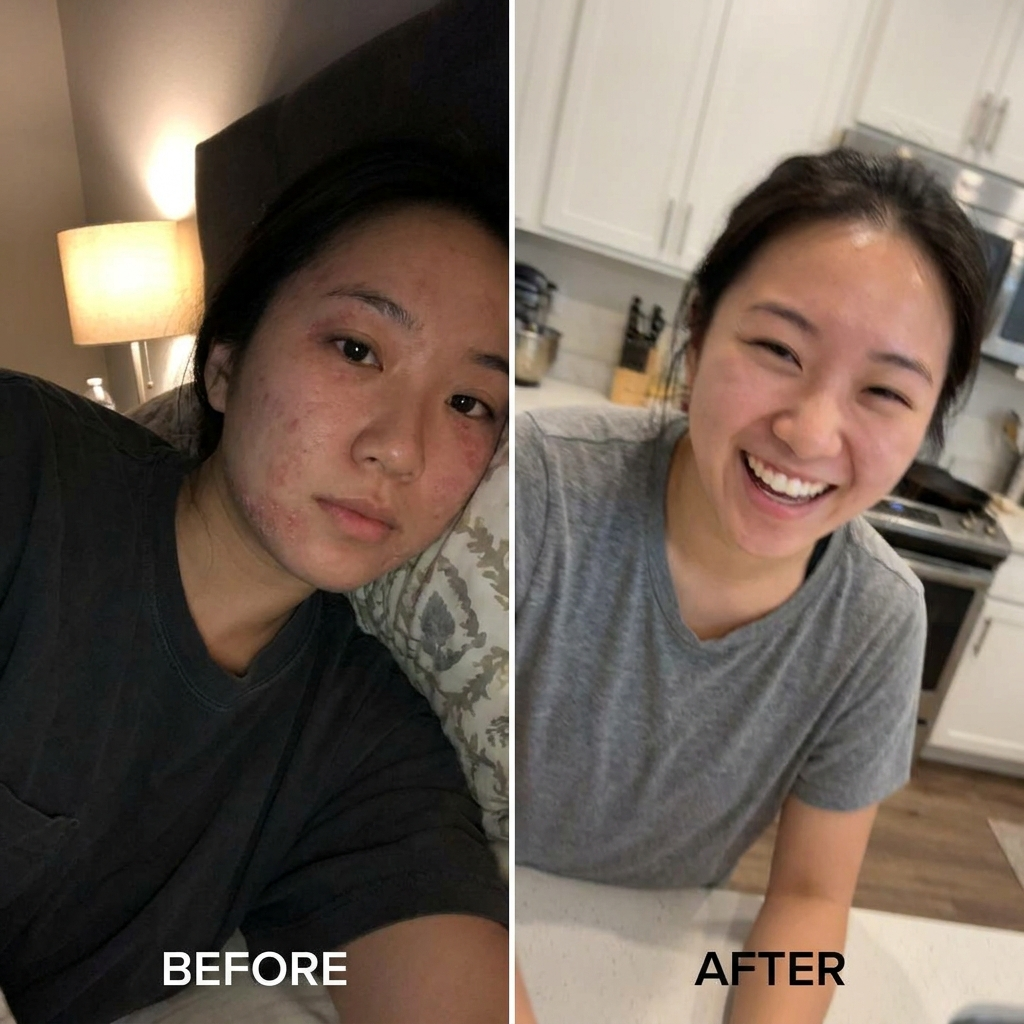 Before and after eczema treatment