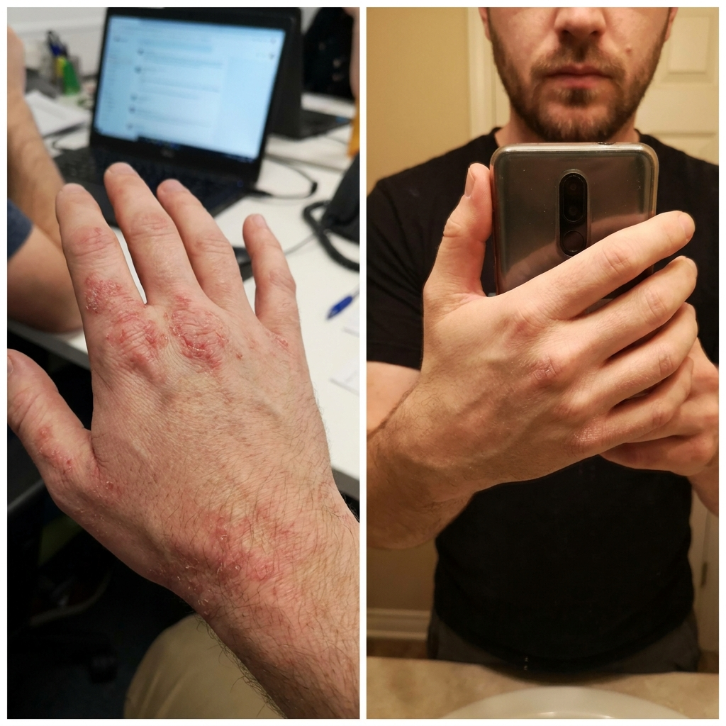 Before and after eczema treatment