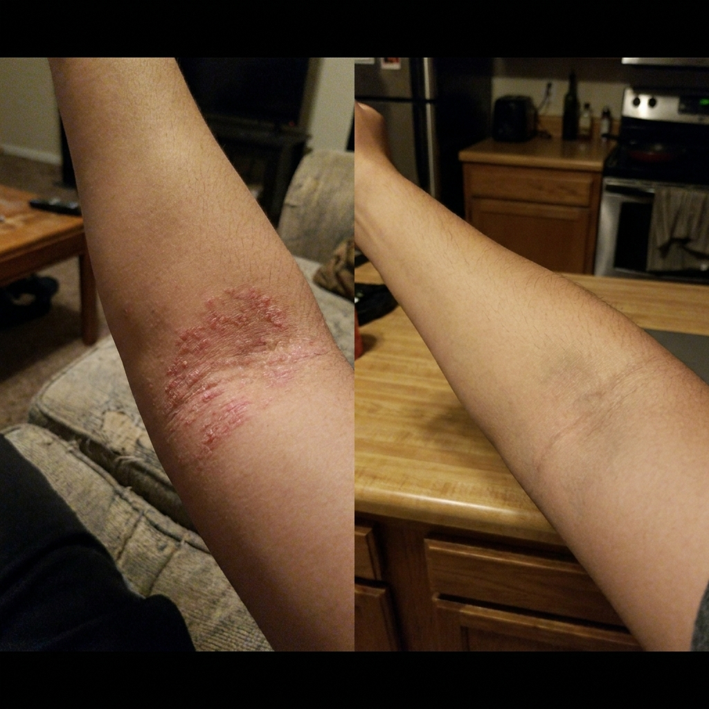Before and after eczema treatment