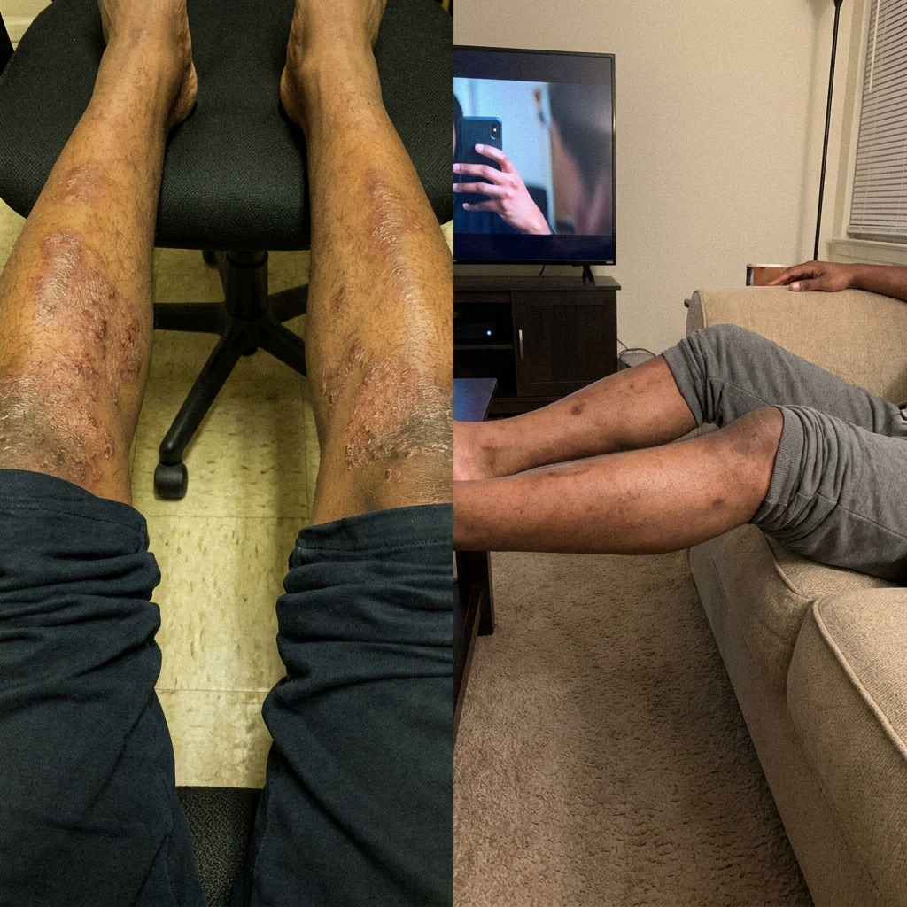 Before and after eczema treatment