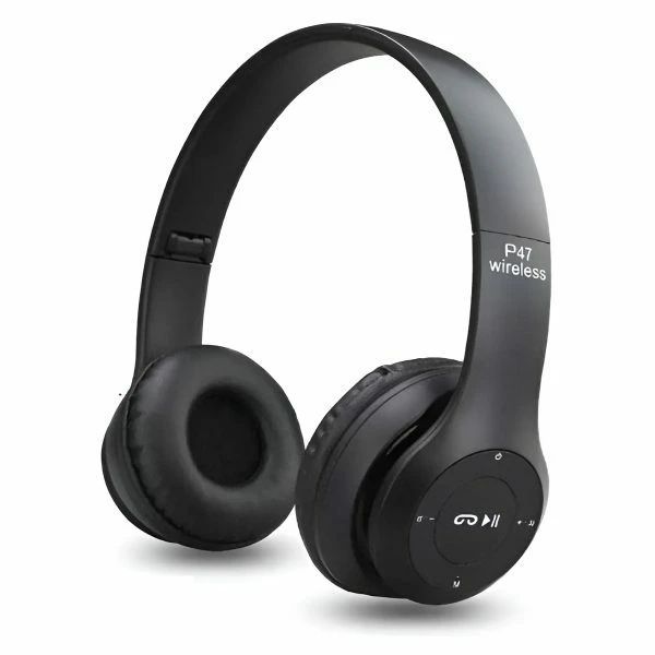 P47 Wireless Bluetooth Foldable Headphones- BLACK