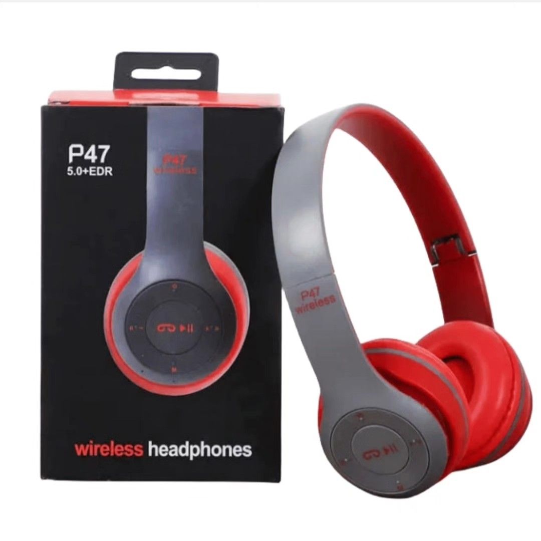 P47 Wireless Bluetooth Foldable Headphones - Red - view 2