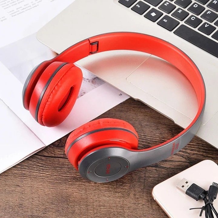 P47 Wireless Bluetooth Foldable Headphones - Red - view 5