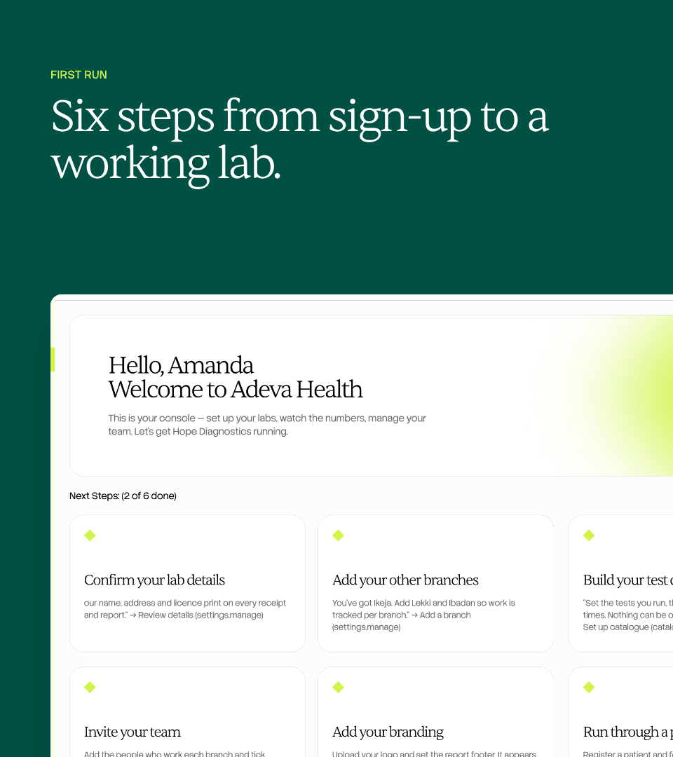 Six-step onboarding