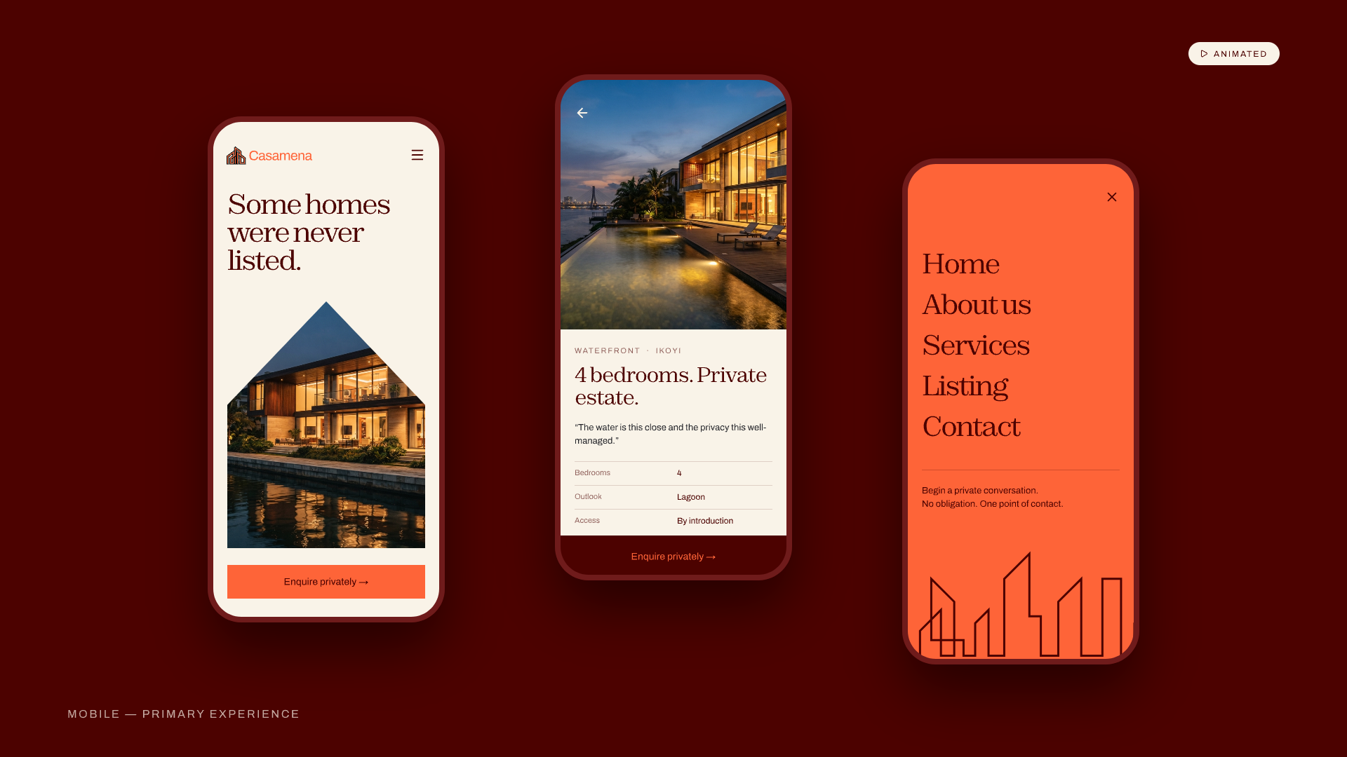 Casamena mobile screens