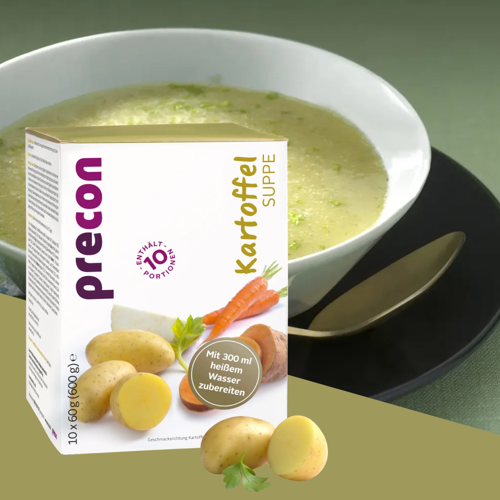 Kartoffelsuppe, Low Carb Fitnesssuppe als gesunder Mahlzeitenersatz, lange satt bleiben, Low Calorie, Low Calorie Suppe, Low Carb Suppe, Precon