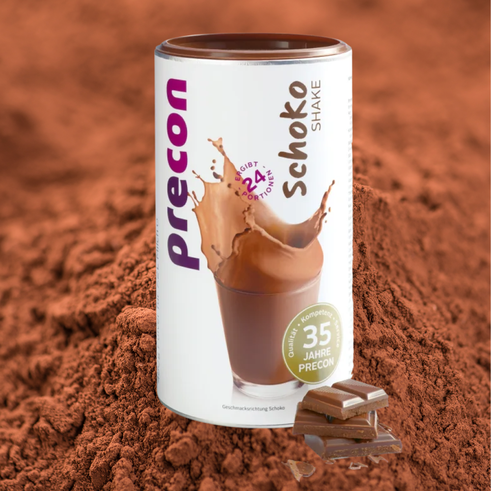 Precon Shake Schoko, Mahlzeit ersetzen, Low Calorie Diätshake, Abnehm Shake, Schoko Proteinshake, Diäten, Body Recomposition, Gesund Diäten, Precon
