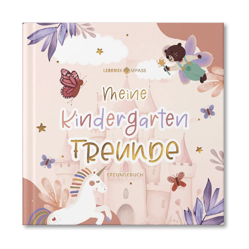 Freundebuch Einhorn für Kindergartenkinder von Lebenskompass - Freundschaftsbuch, Kita Freundebuch EINHORN
