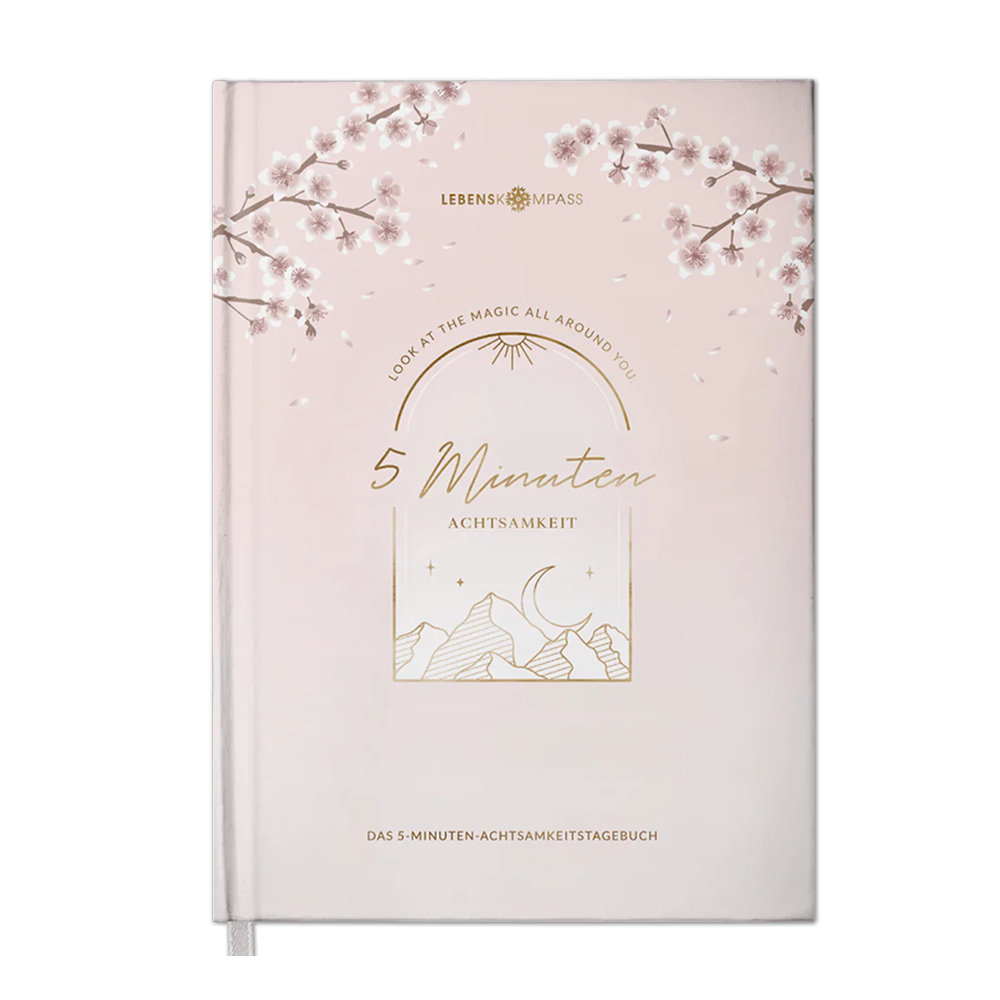5 Minuten Achtsamkeitstagebuch von Lebenskompass - Tagebuch Erwachsene, Dankbarkeitstagebuch, Notizbuch Achtsamkeit, Achtsamkeit Buch, BLUSH