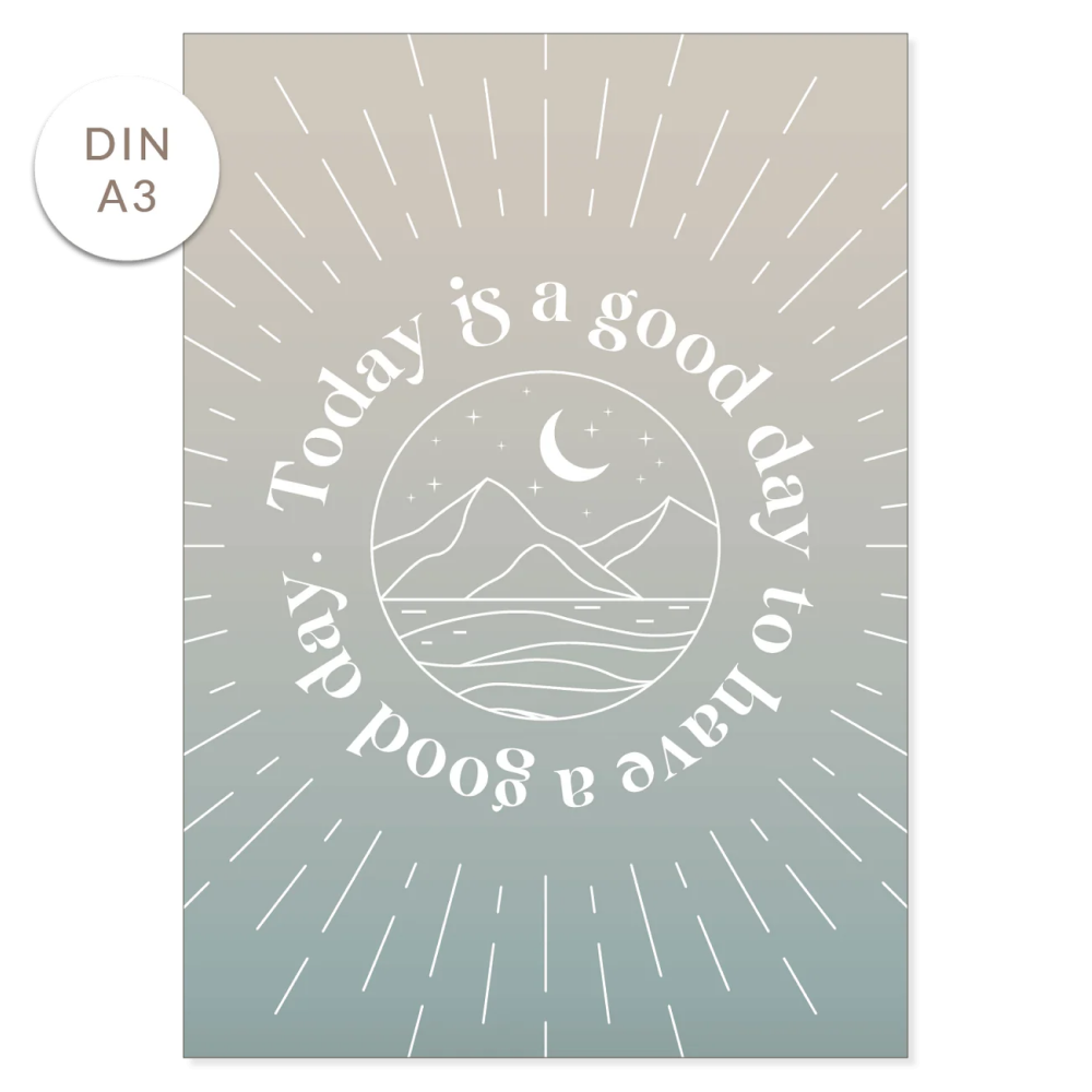 Achtsame Poster in DIN A3 30x42 cm für Ruhe und Inspiration in schönen Grüntönen von Lebenskompass - Poster bestellen, Kunstdrucke, Wandposter