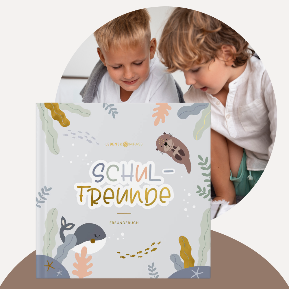 Freundebuch für Schulkinder mit Vorlagen zum Ausfüllen, Ankreuzen & Malen von Lebenskompass - Schulfreundebuch, Freundschaftsbuch