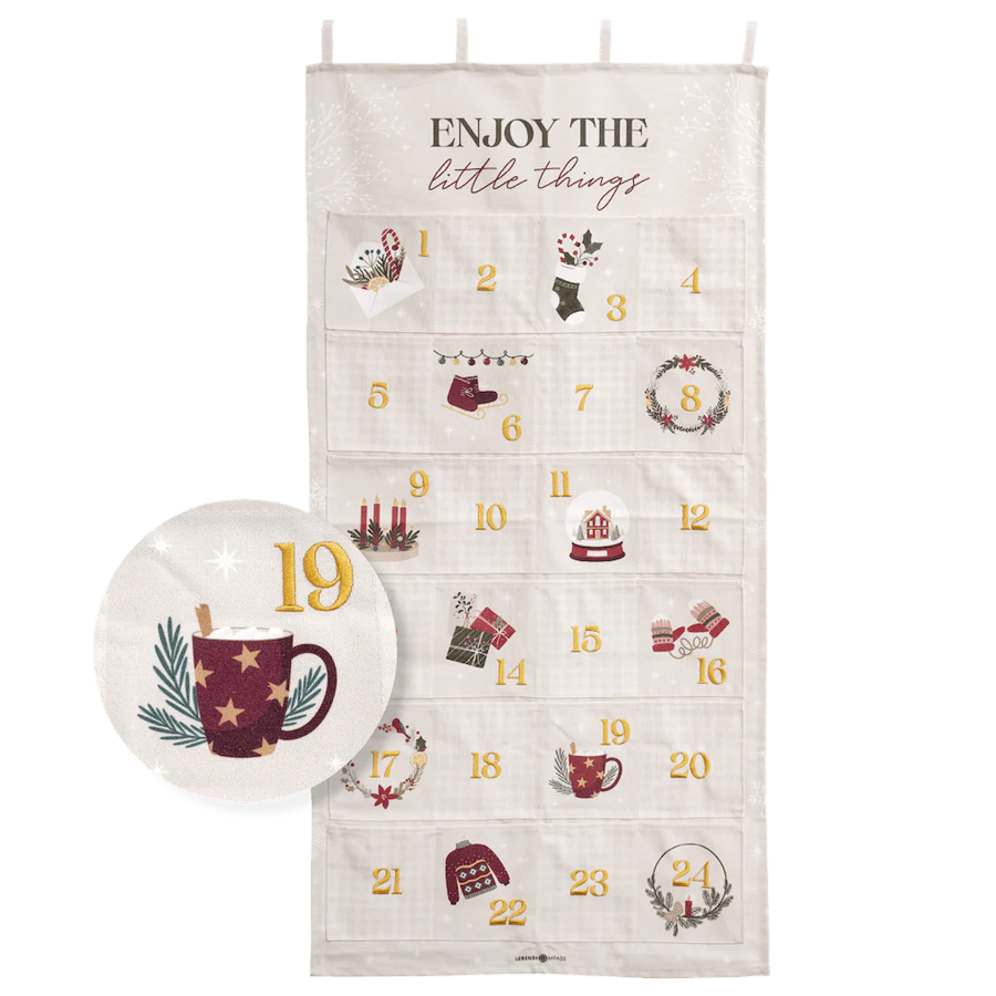 Adventskalender zum Befüllen - Wandteppich für Erwachsene von Lebenskompass - Adventskalender Säckchen, Adventskalender selber machen