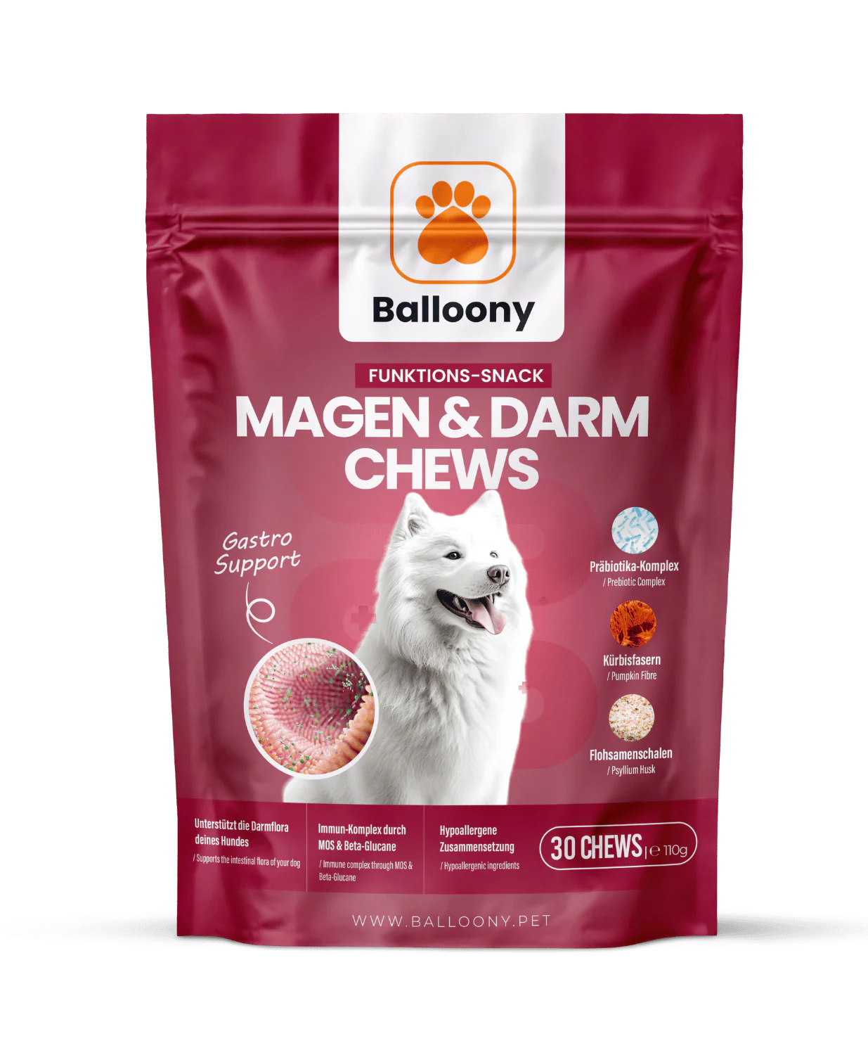 Magen-Darm Chews für Hunde die innovative Darm- und Immun-Unterstützung für Hunde - Pfotenlecken Hund, Muffiger Geruch Hund, Hund frisst Gras