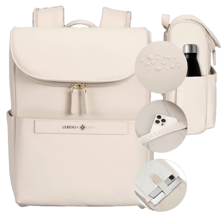Everyday Backpack Mini von Lebenskompass - Perfekt organisiert & Wasserabweisend - Multifunktionale Mini Rucksack, Uni Rucksack Damen