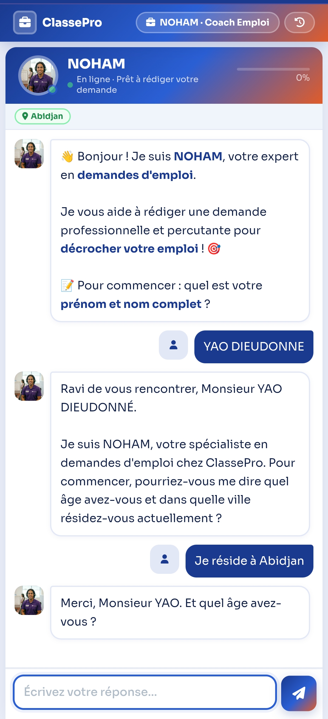 Conversation interactive avec NOHAM