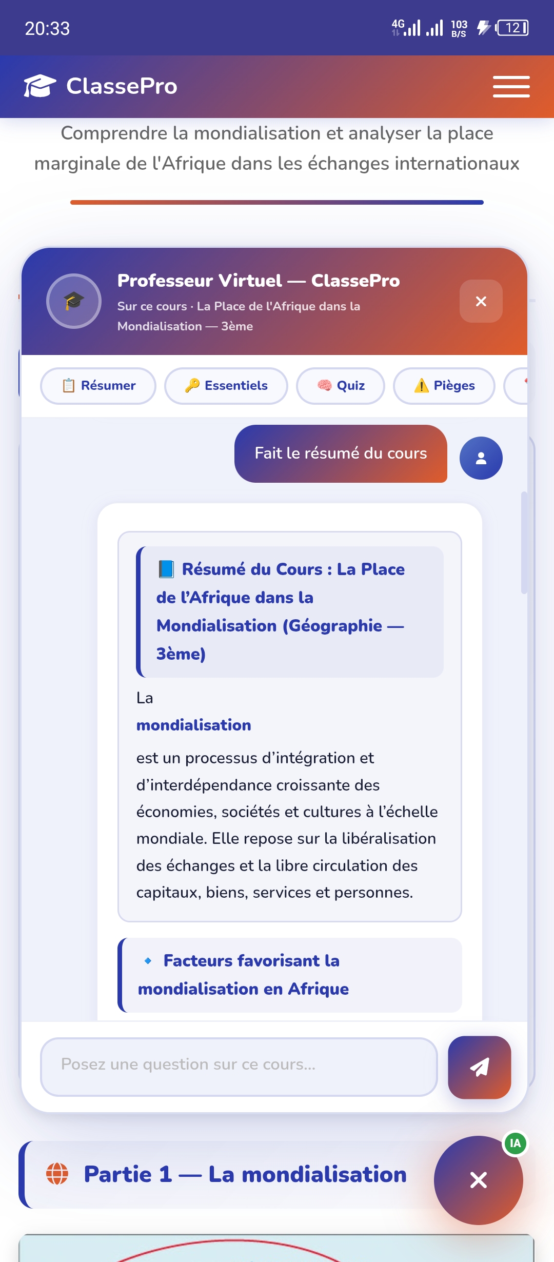 Vocabulaire essentiel et astuces — tableau définitions ClassePro