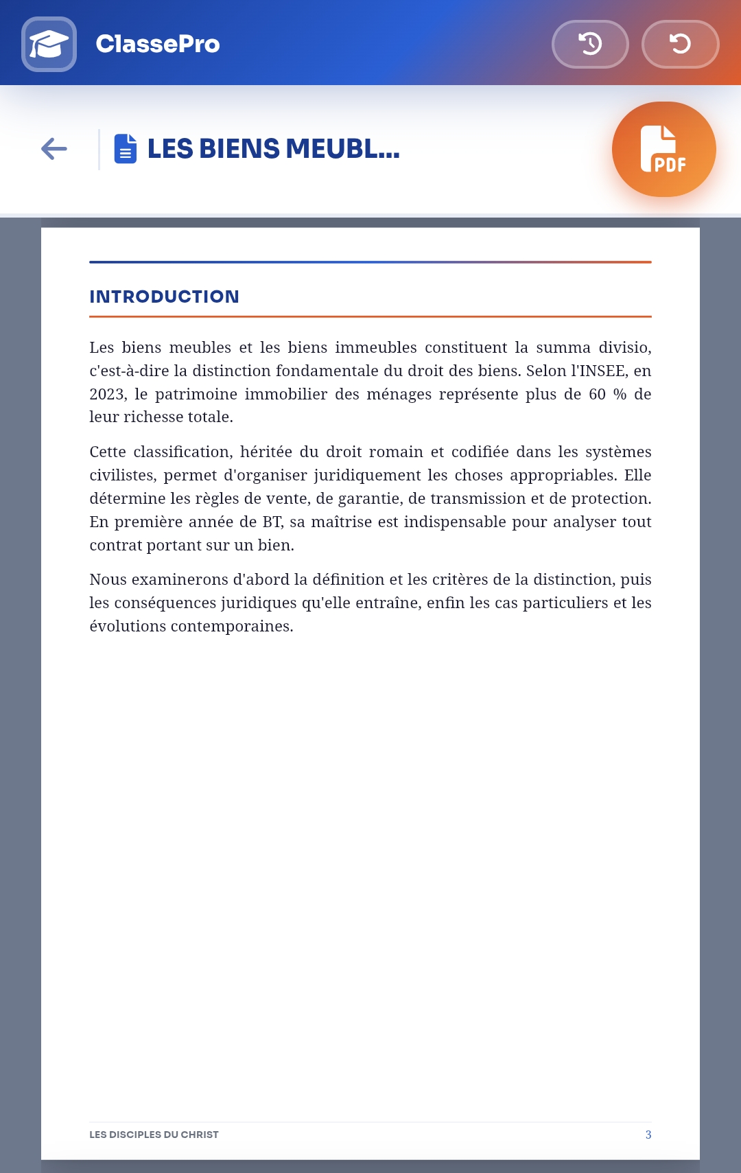 Introduction d'un exposé généré par l'IA ClassePro