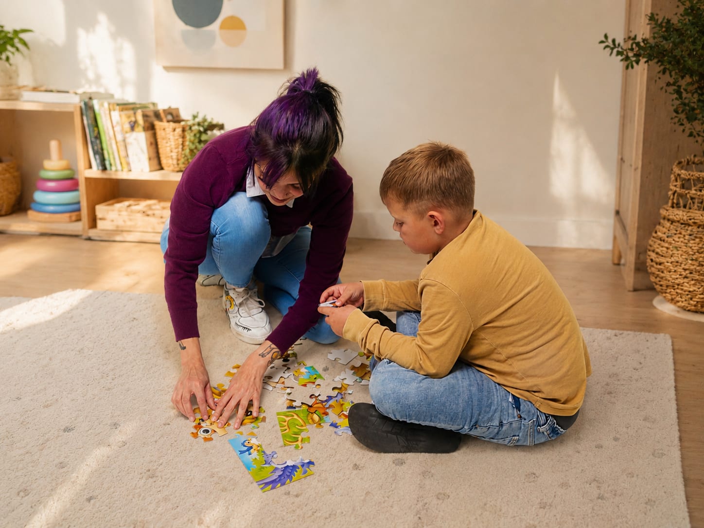 Nari jugando con su hijo