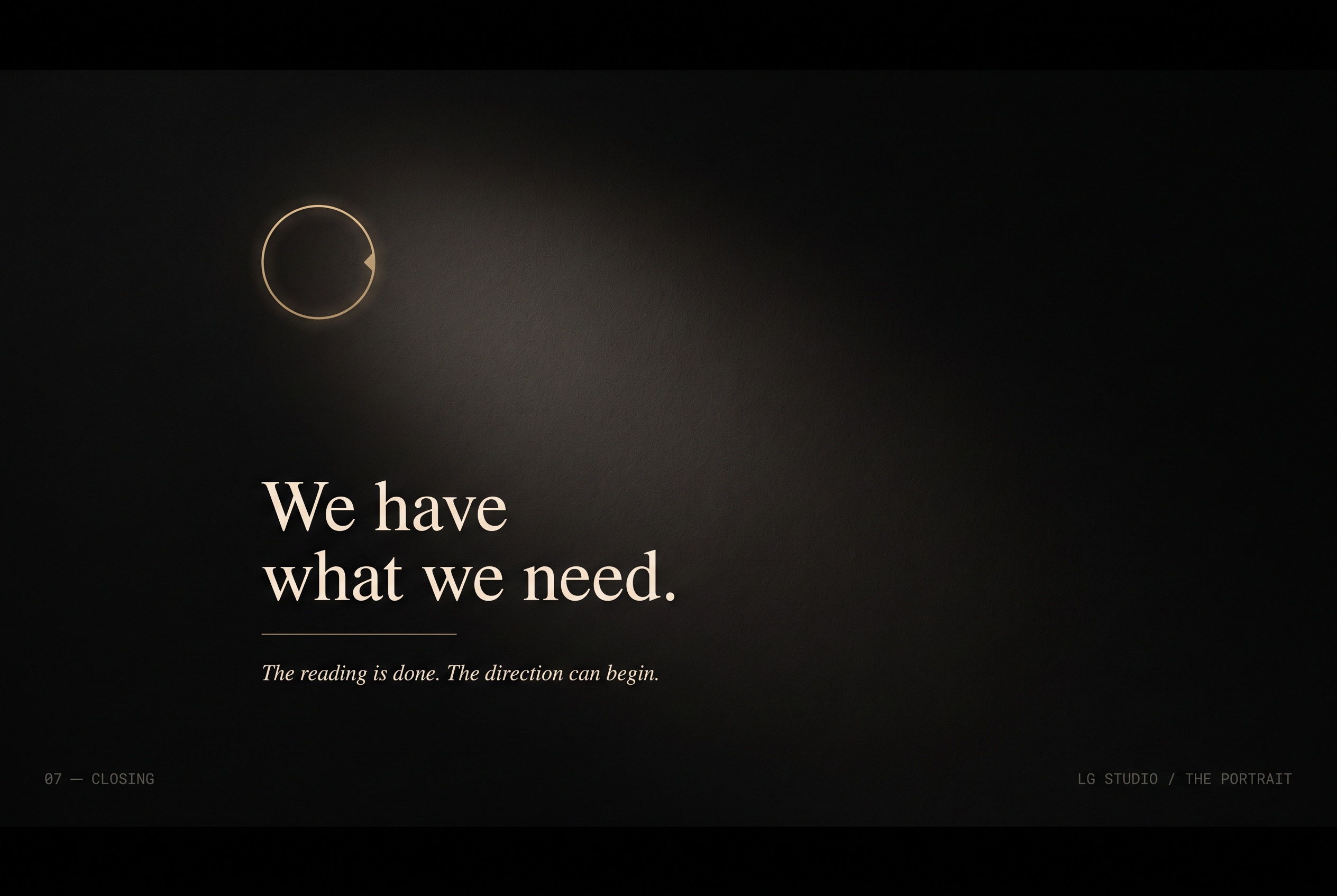The Portrait closing screen