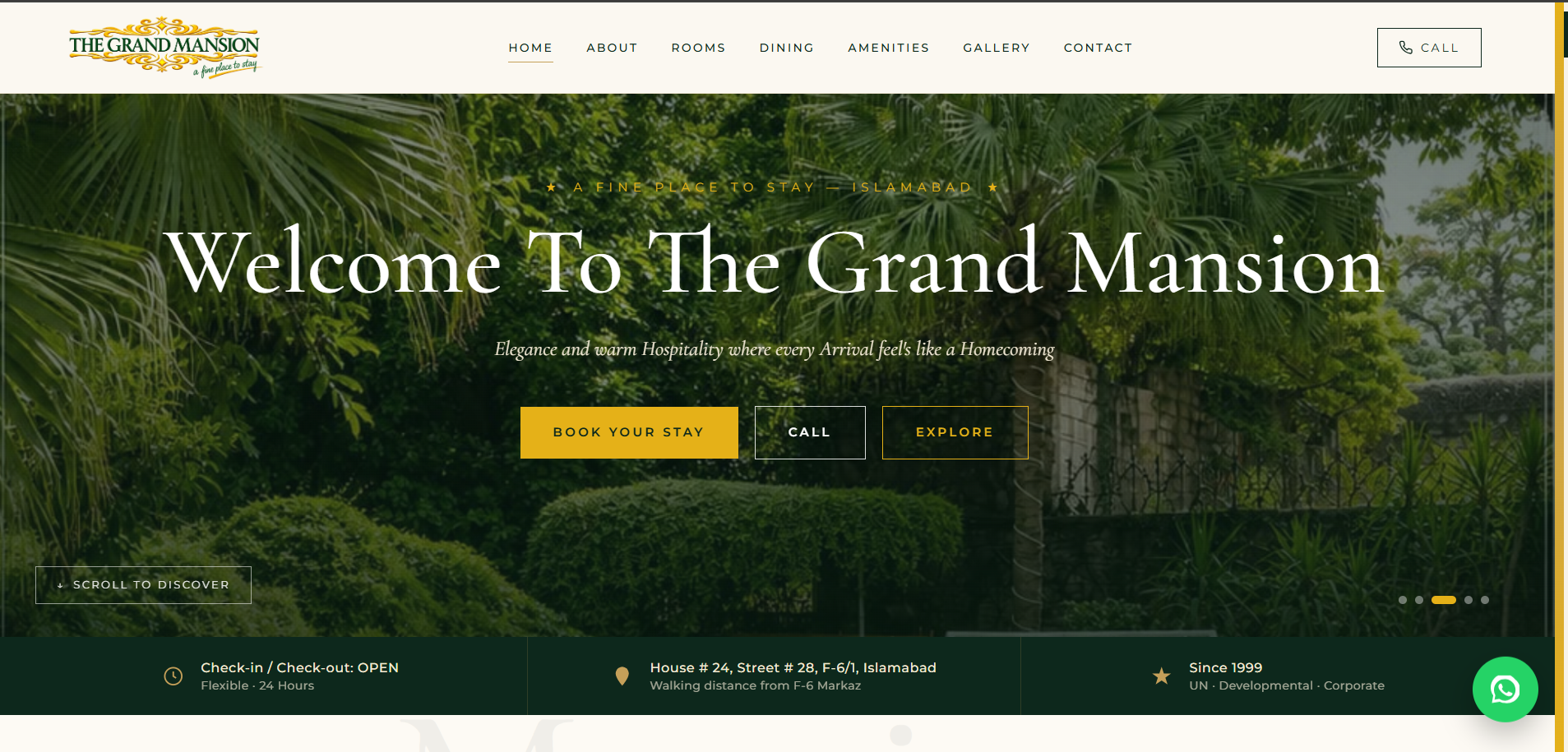 The Grand Mansion luxury hospitality website preview