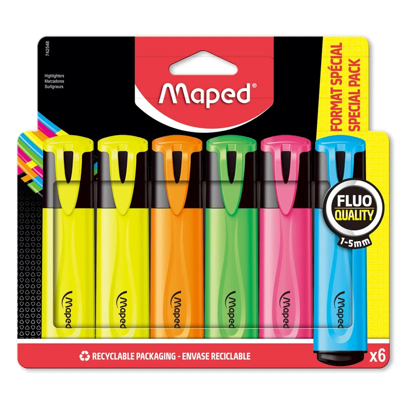 marqueure fluo maped 6couleurs