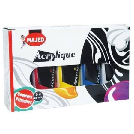 acrylique 75ml boite de 5 couleur Majed